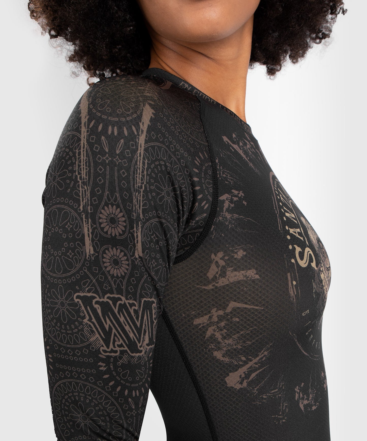 Venum Donna Santa Muerte Dark Side - Rashguard maniche lunghe - Nero/Marrone