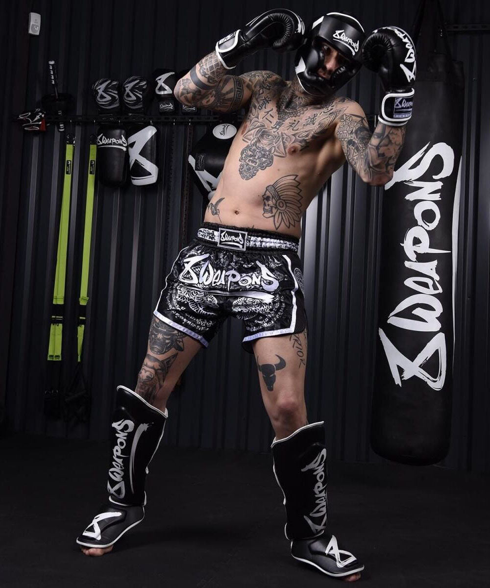 8 Weapons Unlimited Headgear - Black/White