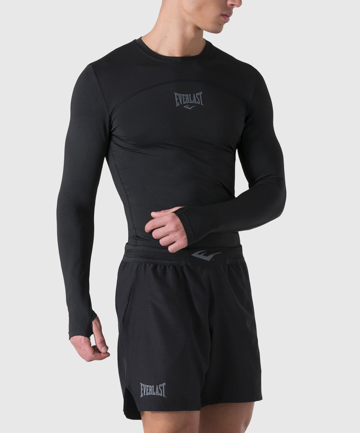 Everlast T-shirt a Compressione a Maniche Lunghe - Nero