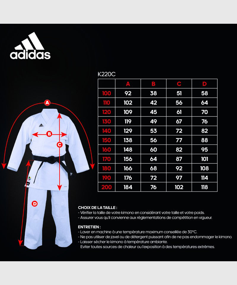 Kimono de Karaté Adidas 220 Club - Blanc