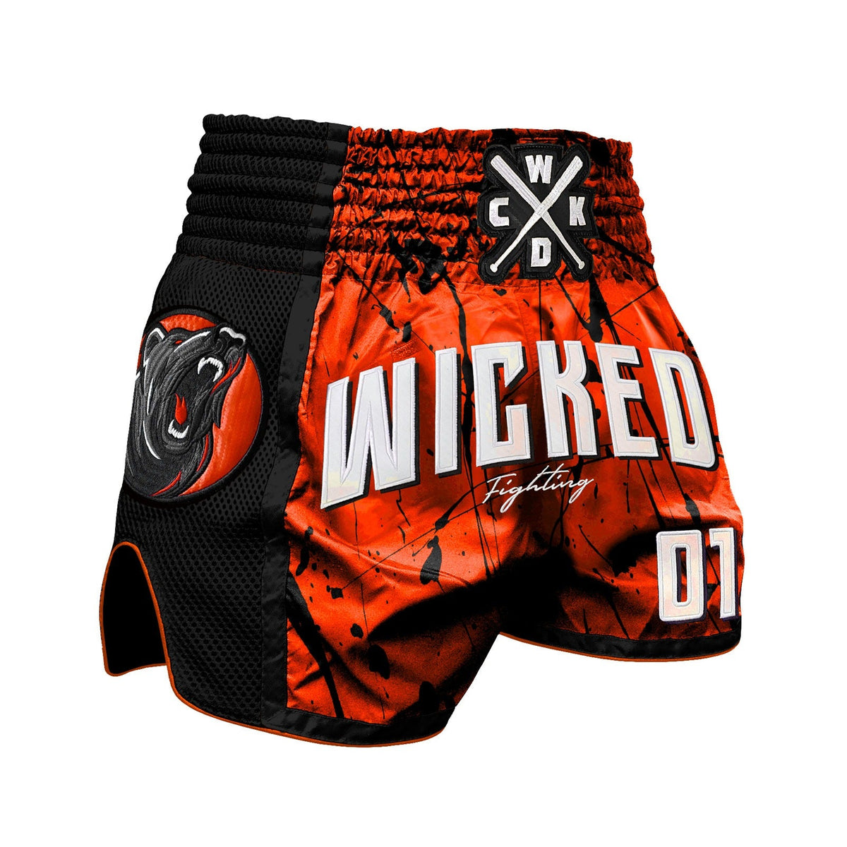 Wicked One Bad Bear Muay Thai Shorts - Orange