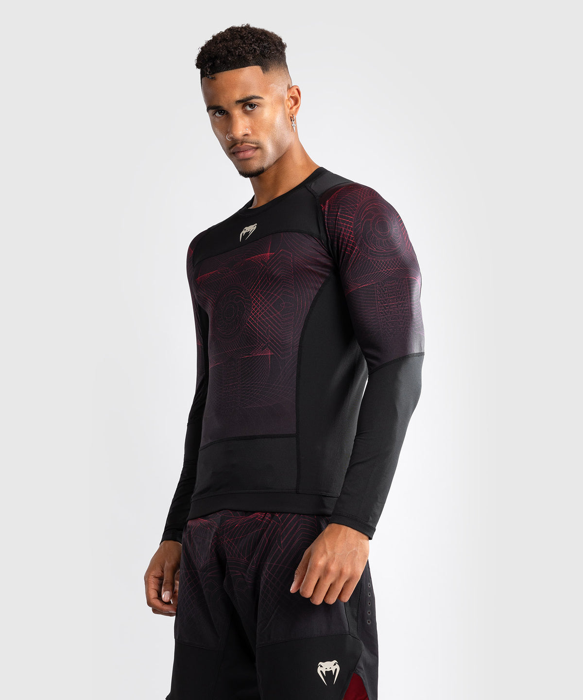Venum G-Fit Air Rashguard a maniche Lunghe - Nero Profondo/Rosso Fuoco