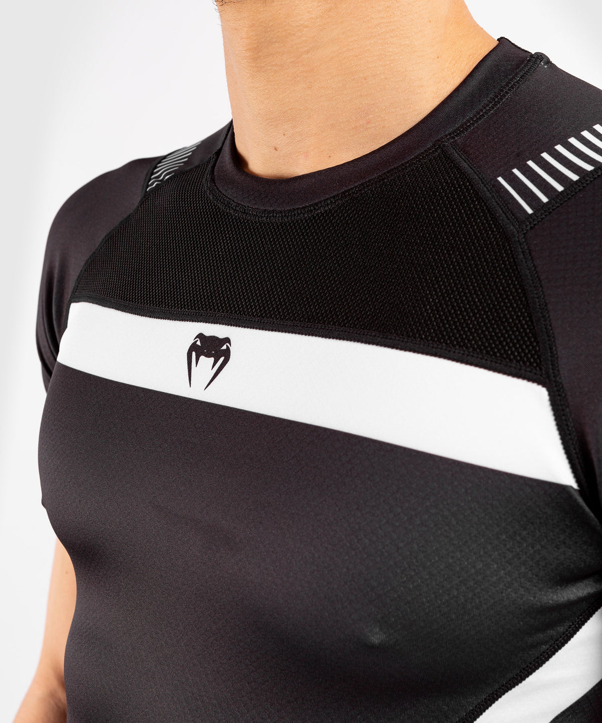 T-shirt a compressione Venum No Gi 3.0 - Maniche corte - Nero/Bianco