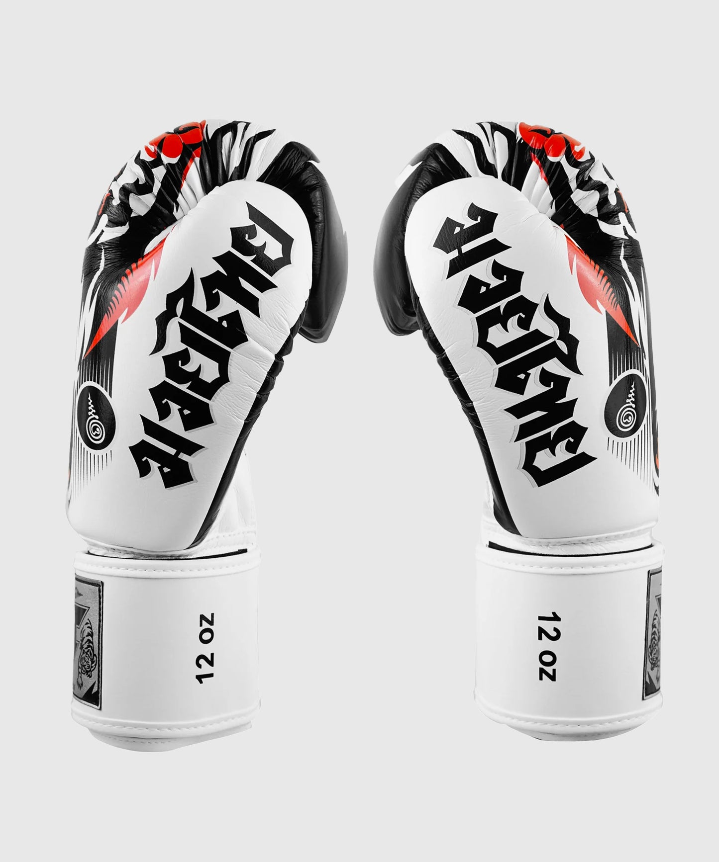 Tuff Tiger Leather Muay Thai Gloves - White