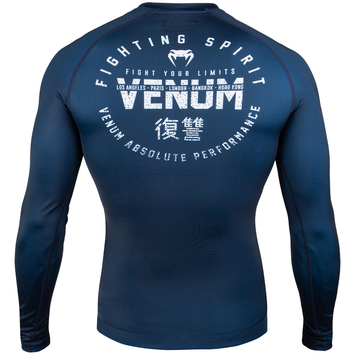 Rashguard Venum Signature - Manches longues - Bleu Marine/Blanc