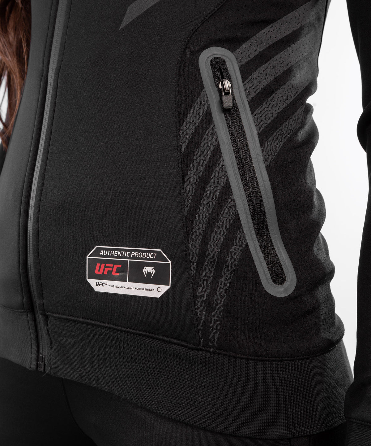 Felpa Con Cappuccio Walkout Donna UFC Venum Authentic Fight Night - Nero