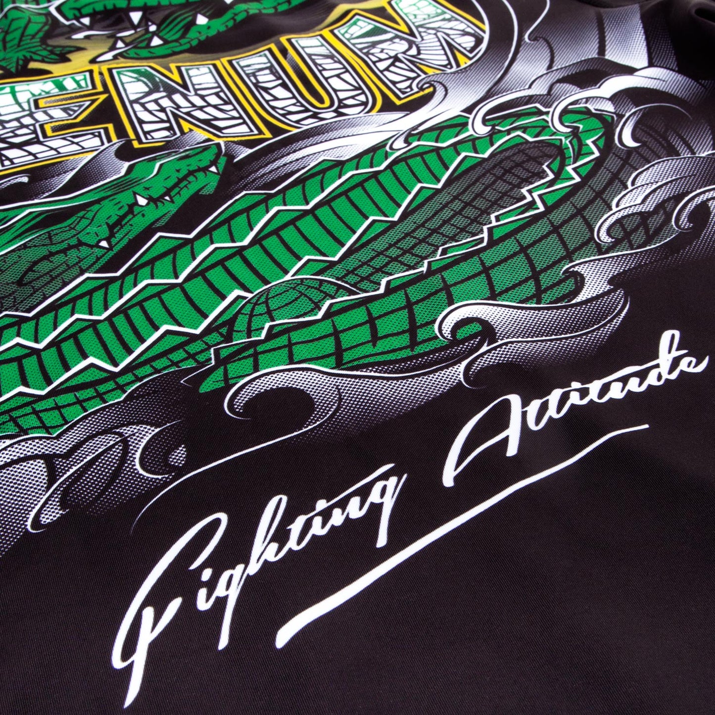 Venum Crocodile Rashguard - Black/Green - Short Sleeves