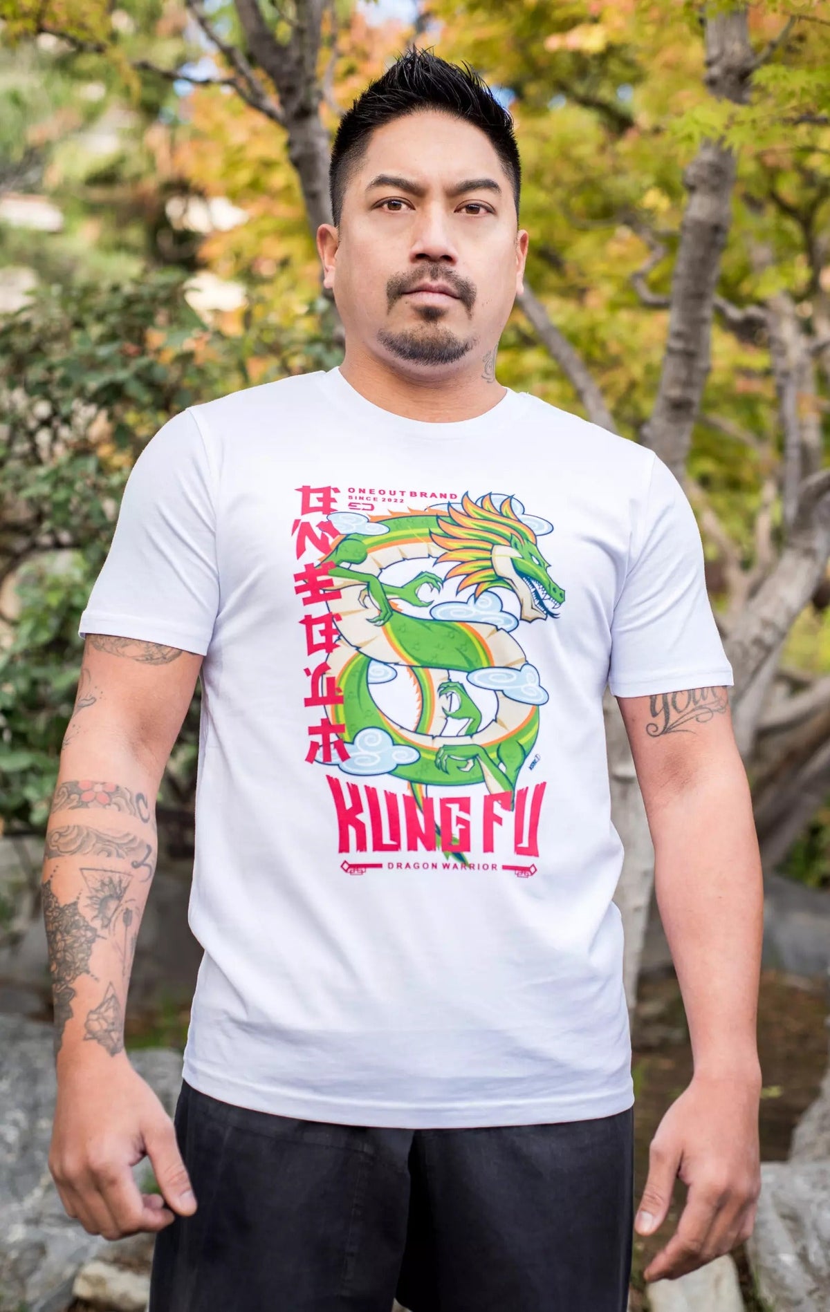 Oneout Dragon Kung Fu Maglietta da Allenamento - Bianco