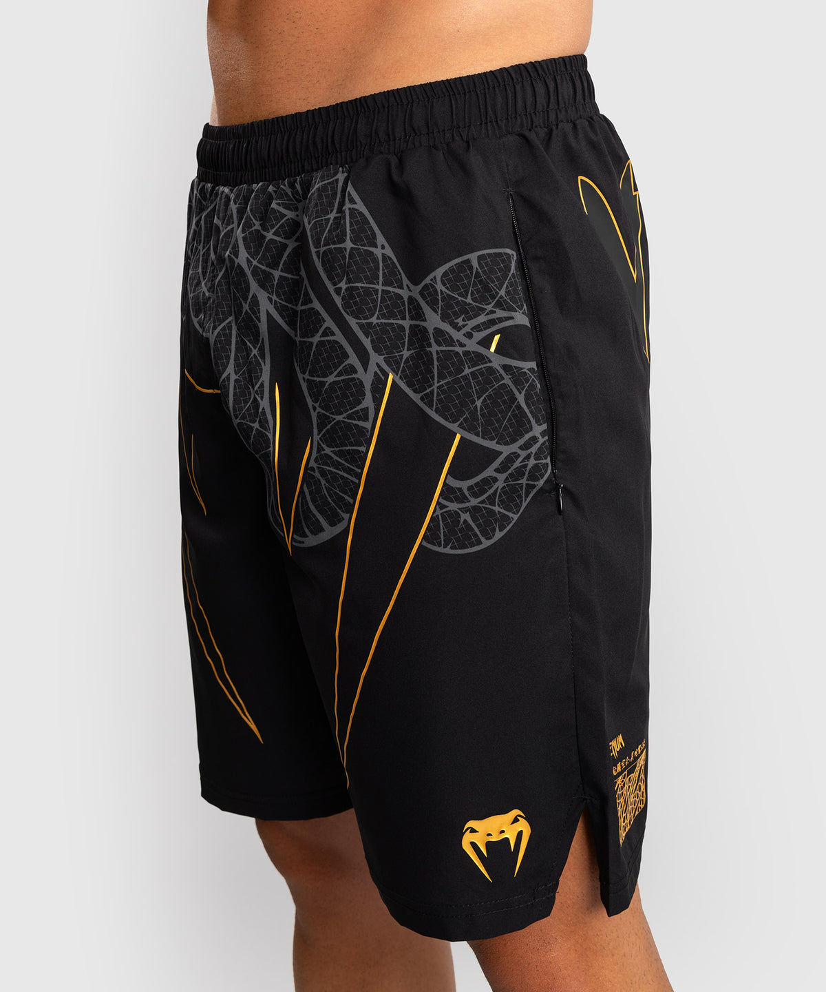 Venum Serpenti Training Shorts - Black/Silver/Gold