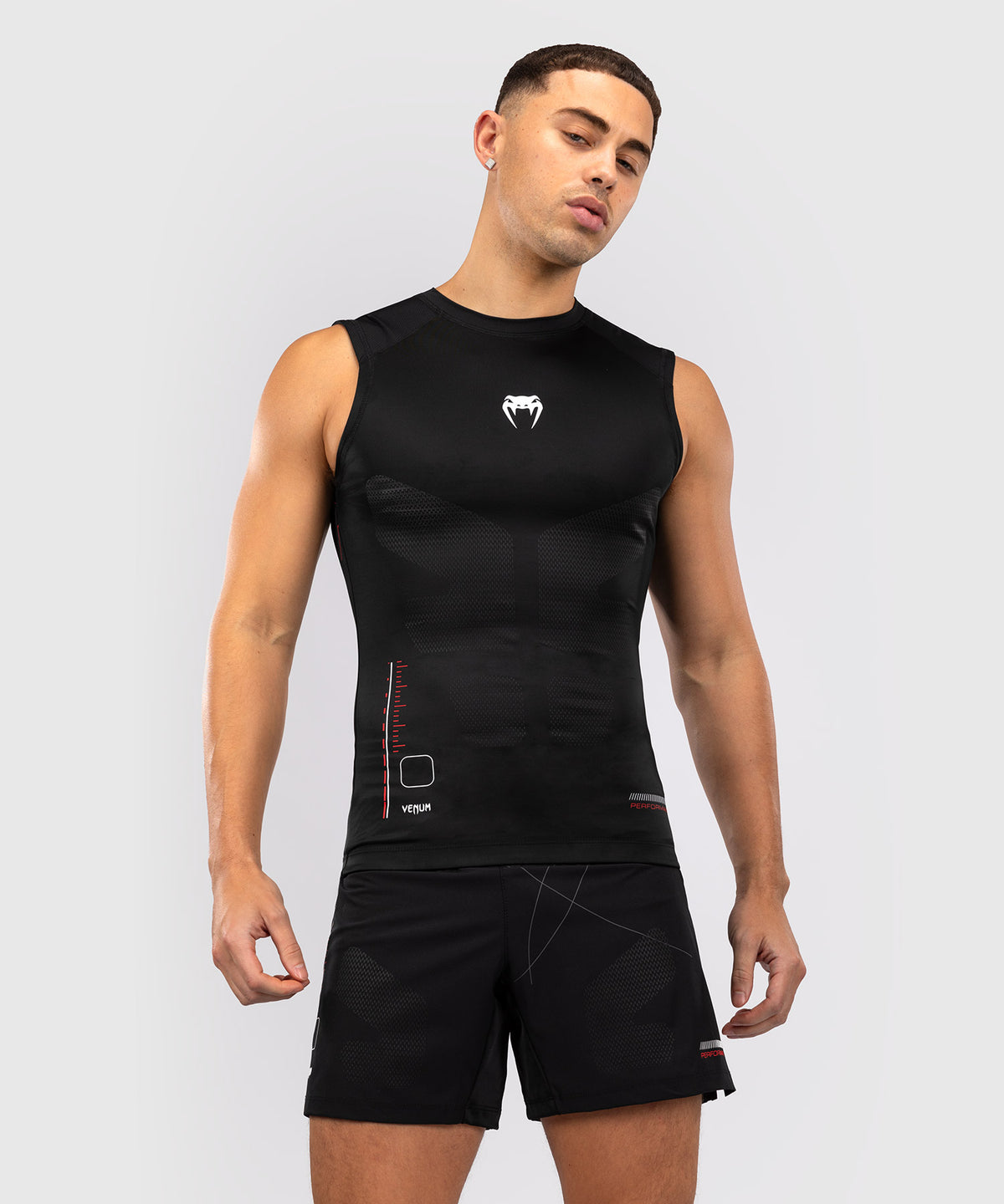 Venum Tactical XT Rashguard senza maniche - Nero/Rosso Fuoco