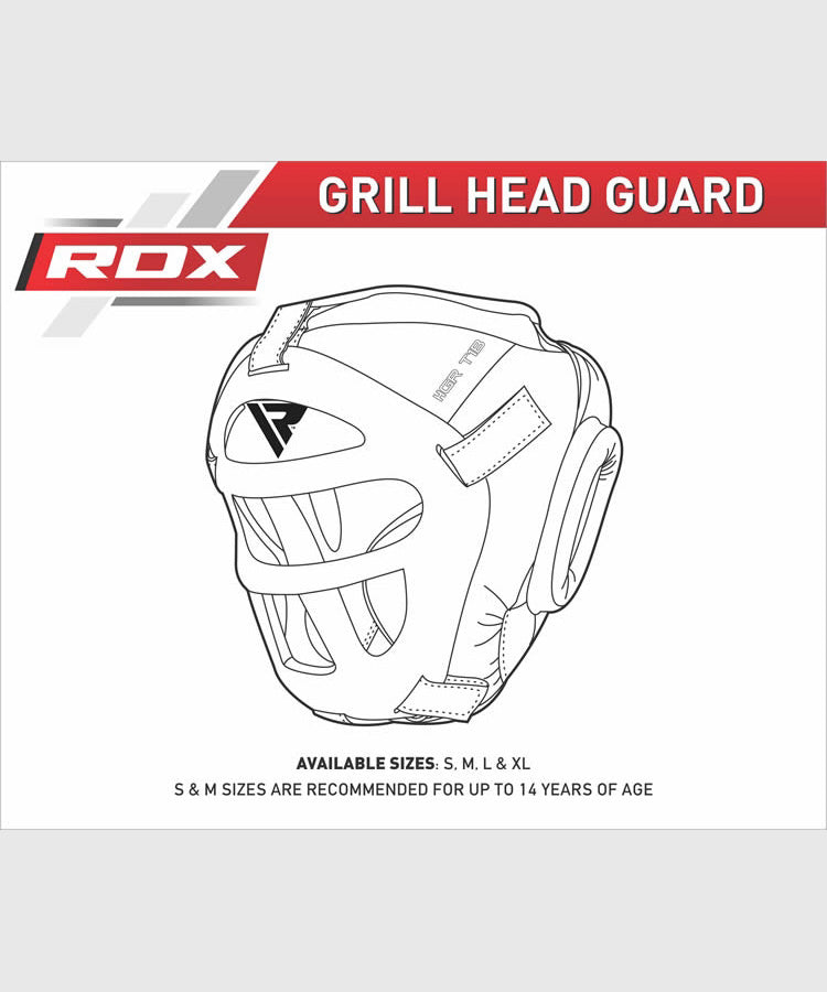 Casque de Boxe RDX grille Sports Zero impact - Noir/Rouge