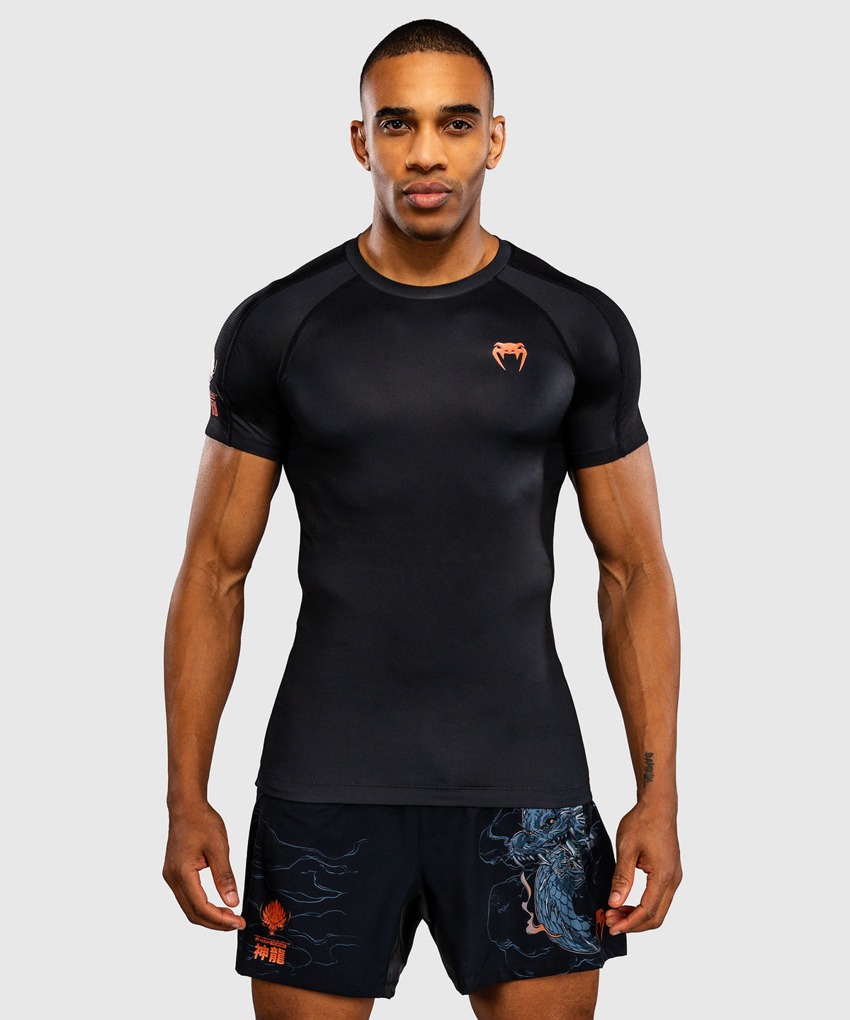 Venum Thunder Dragon Rashguard a Maniche Corte – Nero/Grigio/Rame
