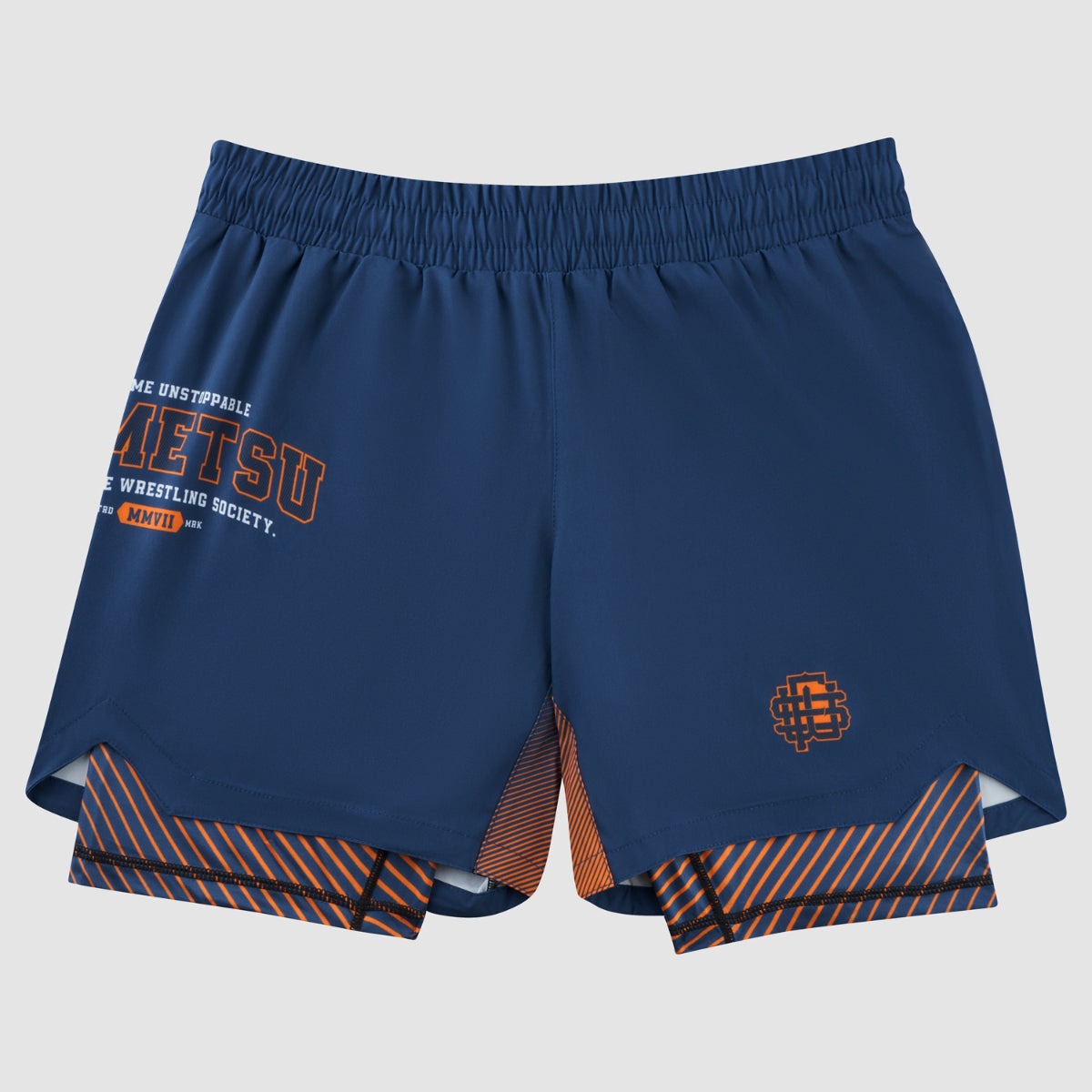 Fumetsu Dual Layer Varsity Fight Shorts - Navy Blue