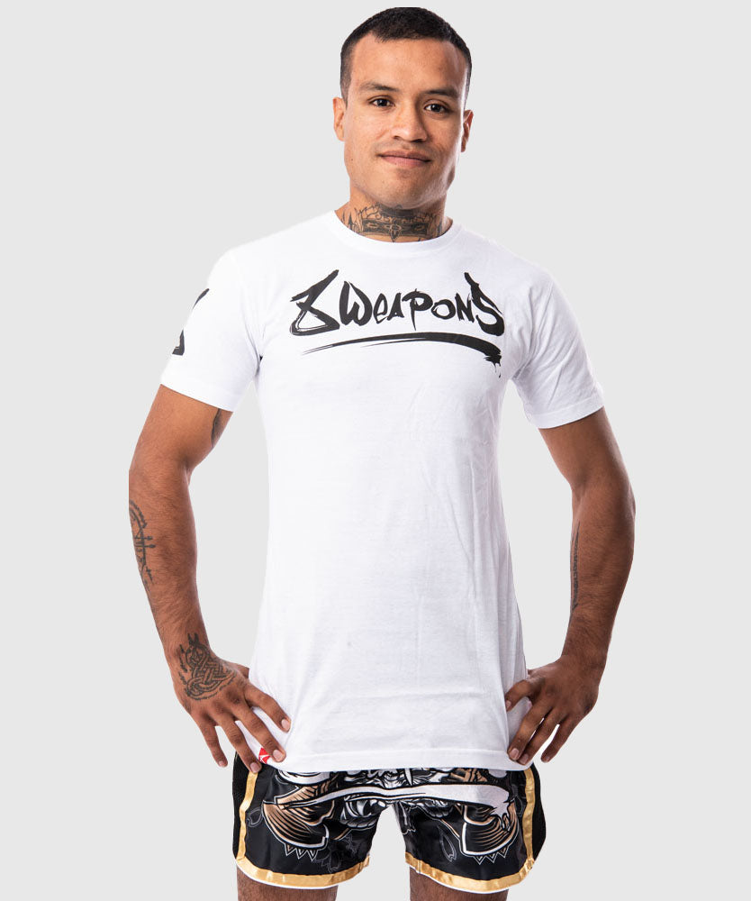 T-shirt 8 Weapons Unlimited - Blanc