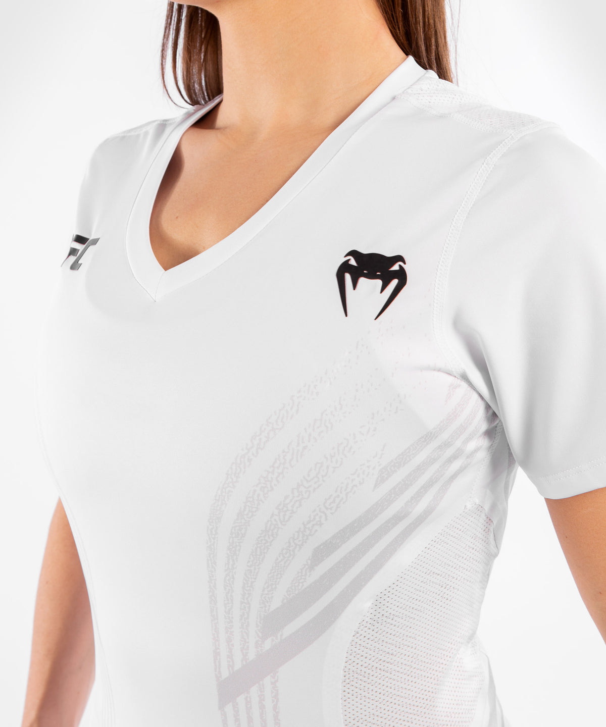 Camiseta Técnica Para Mujer UFC Venum Authentic Fight Night - Blanco