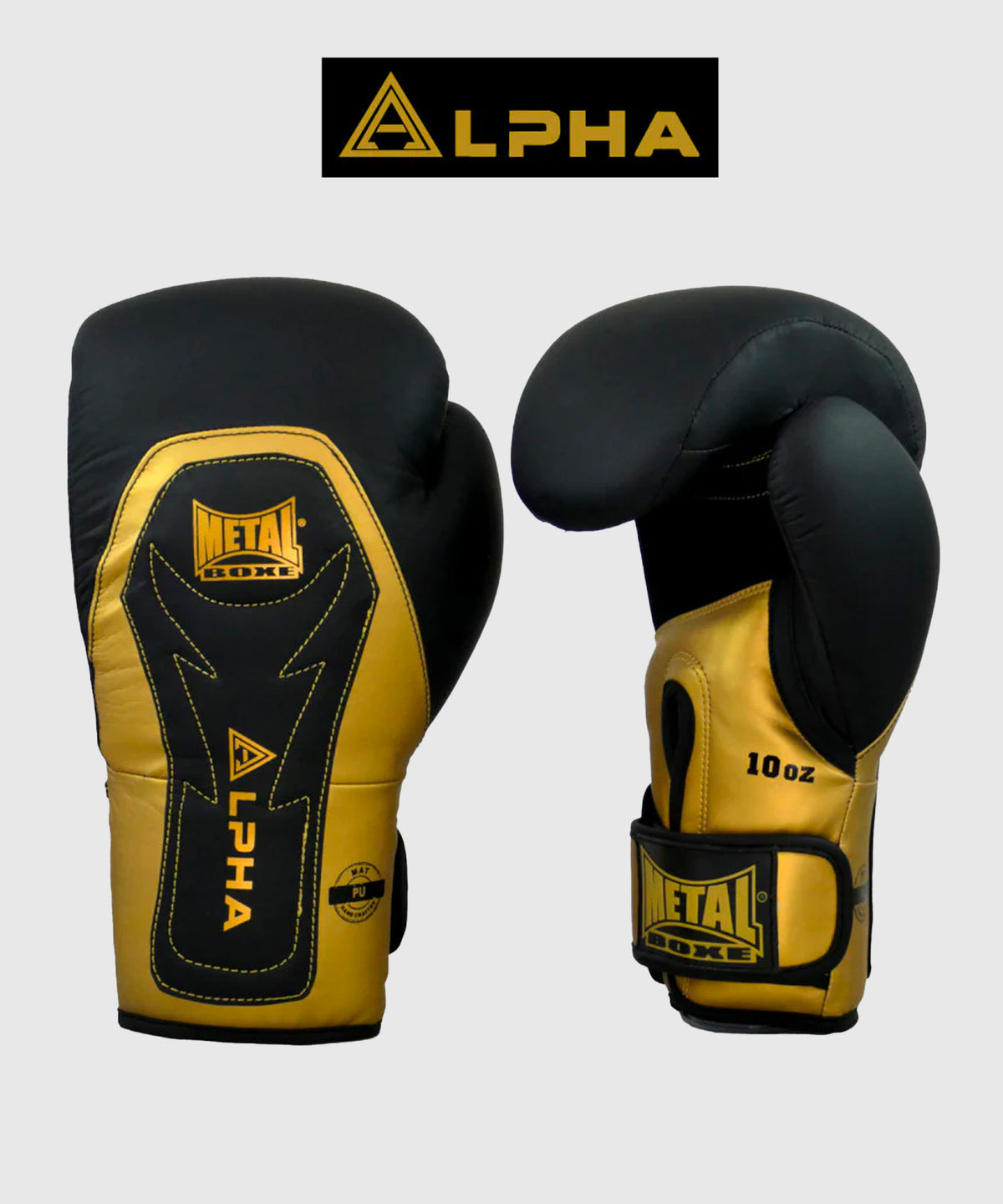Metal Boxe Entrainement Metal Alpha Boxhandschuhe - Schwarz/Gold