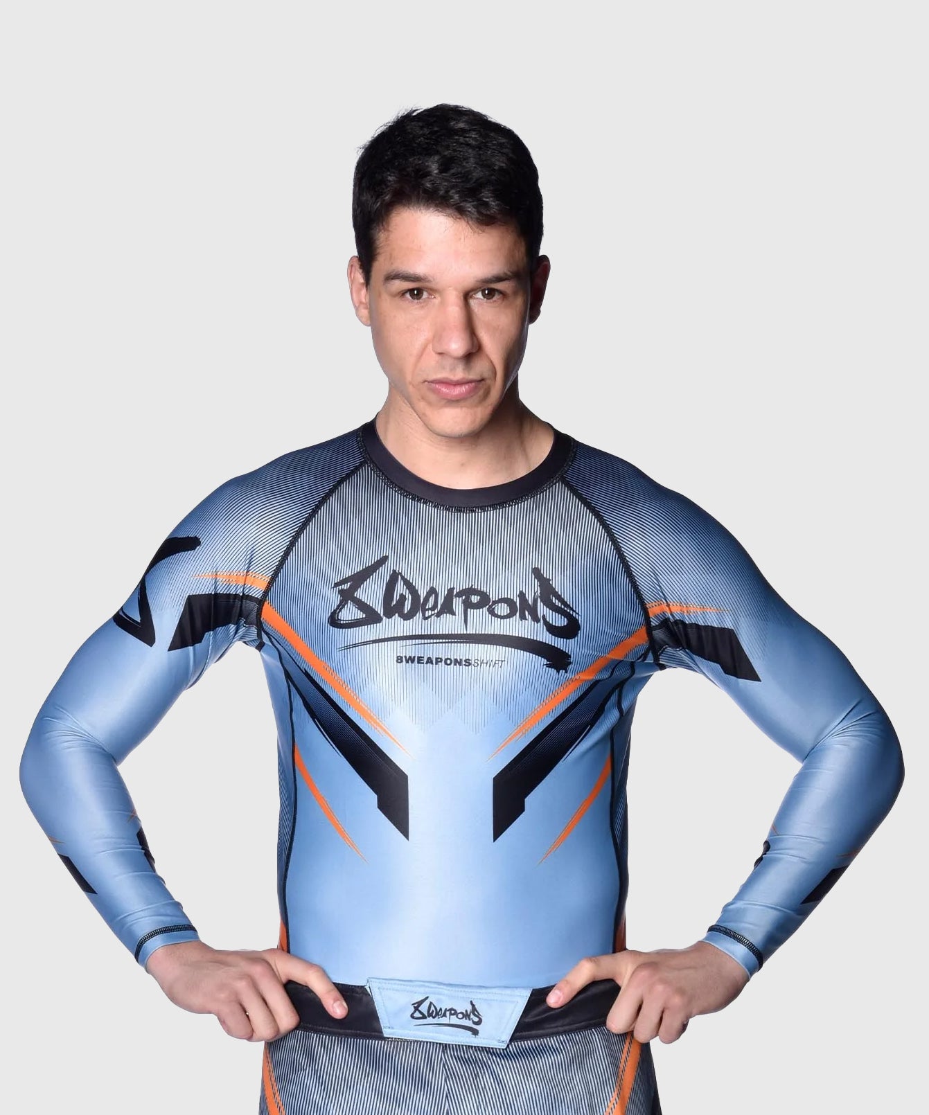 8 Weapons Shift Langarm-Rashguard - Blau/Schwarz/Orange