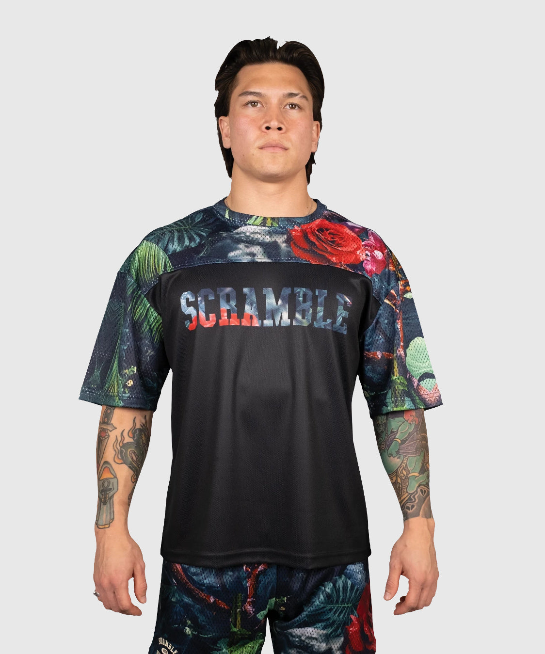 Scramble Mesh Ohana Camo T-Shirt da Grappling - Nero