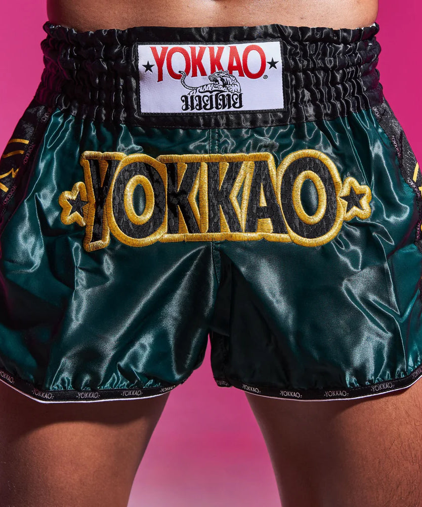 Short de Muay Thai Yokkao Original Or - Vert