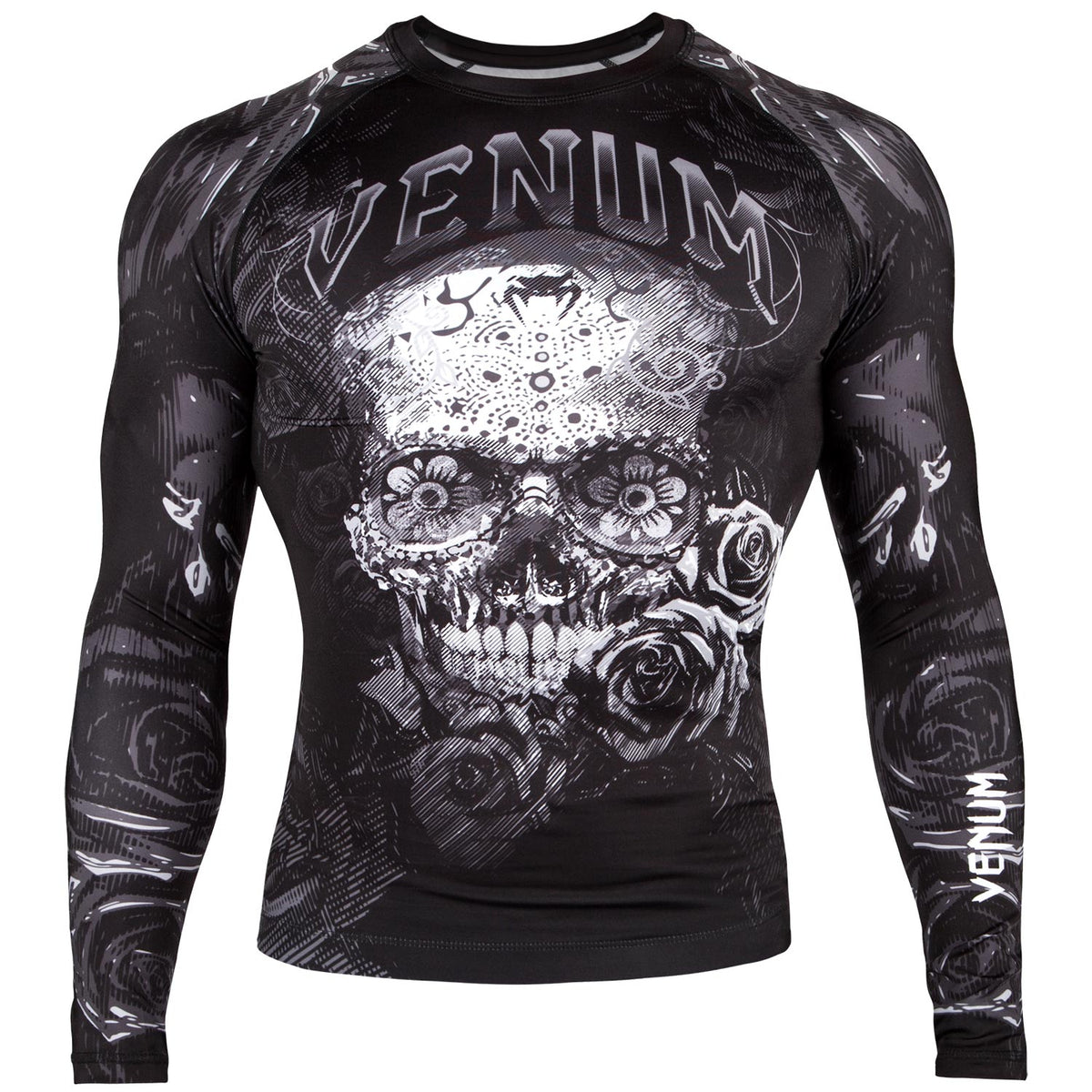 Rashguard Venum Santa Muerte 3.0 - Maniche lunghe - Nera/Bianca