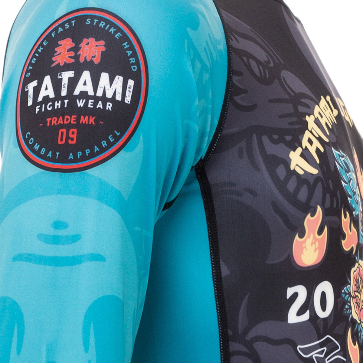 Tatami Fightwear Día de Los Muertos Eco Tech Recyceltes Langarm Kompressions-T-Shirt - Schwarz/Blau