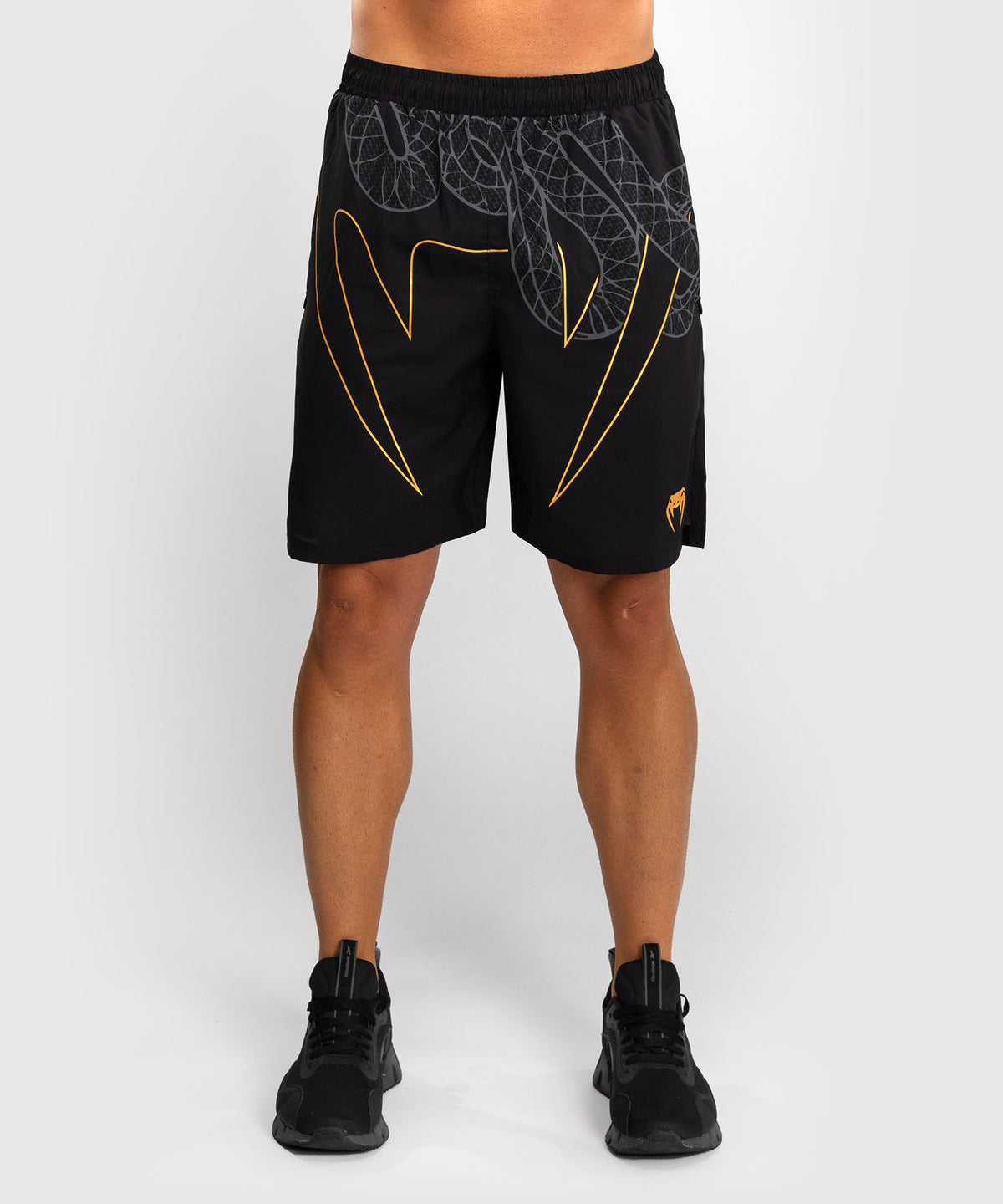 Venum Serpenti Training Shorts - Black/Silver/Gold