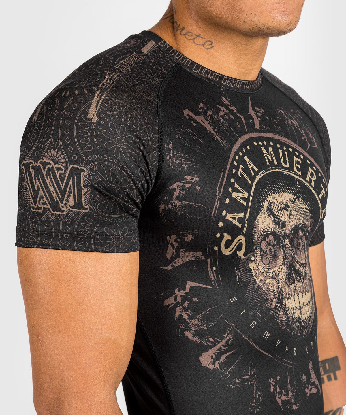 Rashguard Santa Muerte Dark Side Venum - manches courtes - Noir/Marron