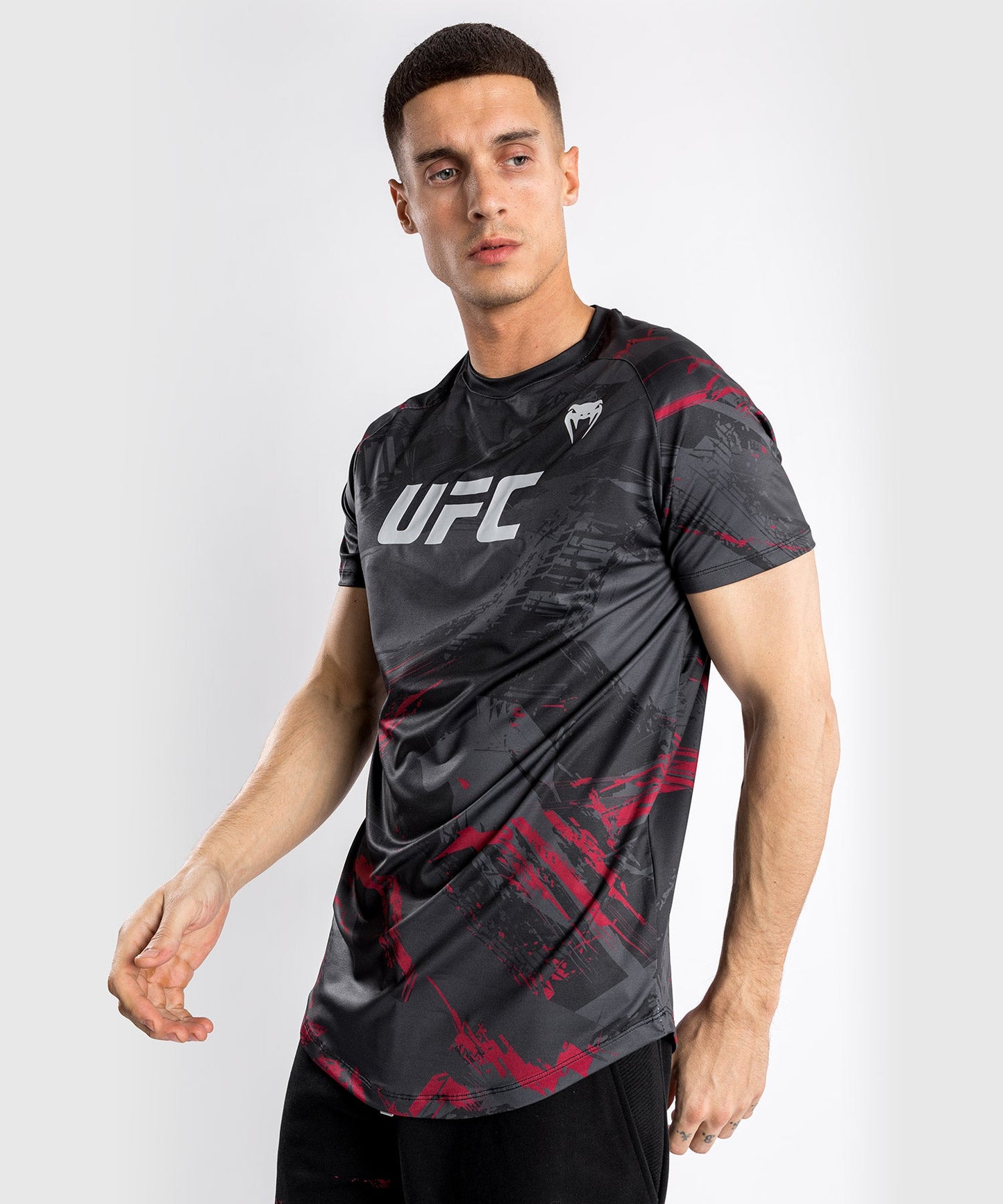 Dry Tech Kurzarm T-Shirt Mann UFC Venum Authentic Fight Week 2.0 - Schwarz