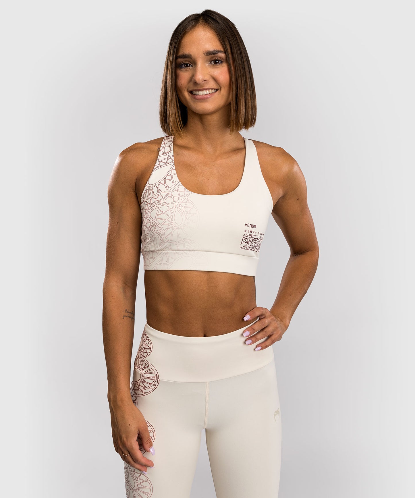 Venum Serpenti Damen Sport-BH – Elfenbein/Burgunder