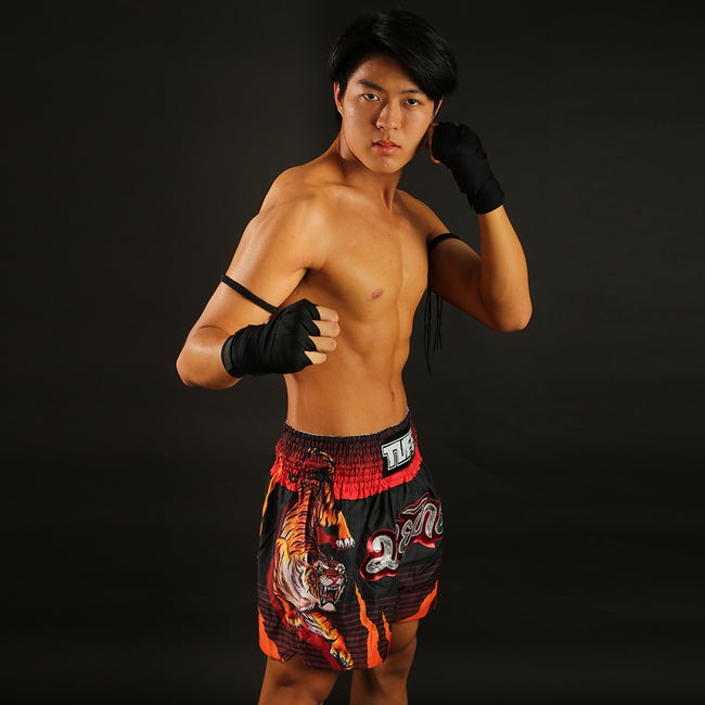 Tuff Tiger Pantalones de Muay Thai - Negro
