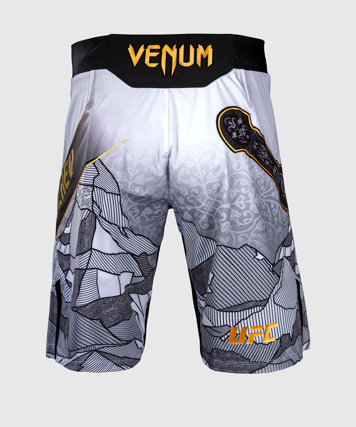 Short de combat pour Hommes UFC Unrivaled by Venum Islam Makhachev - Blanc/Noir
