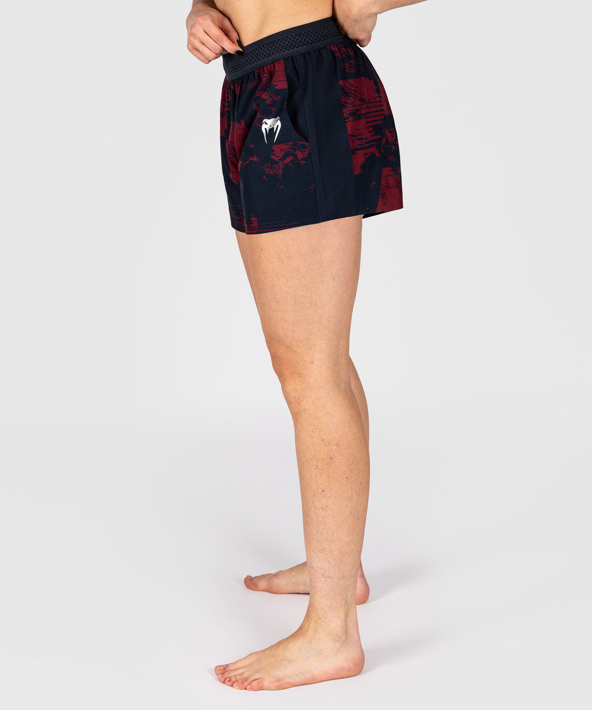 UFC Zenith by Venum Authentic Fight Week Performance Short Damen - Marineblau/Burgunderrot/Silber