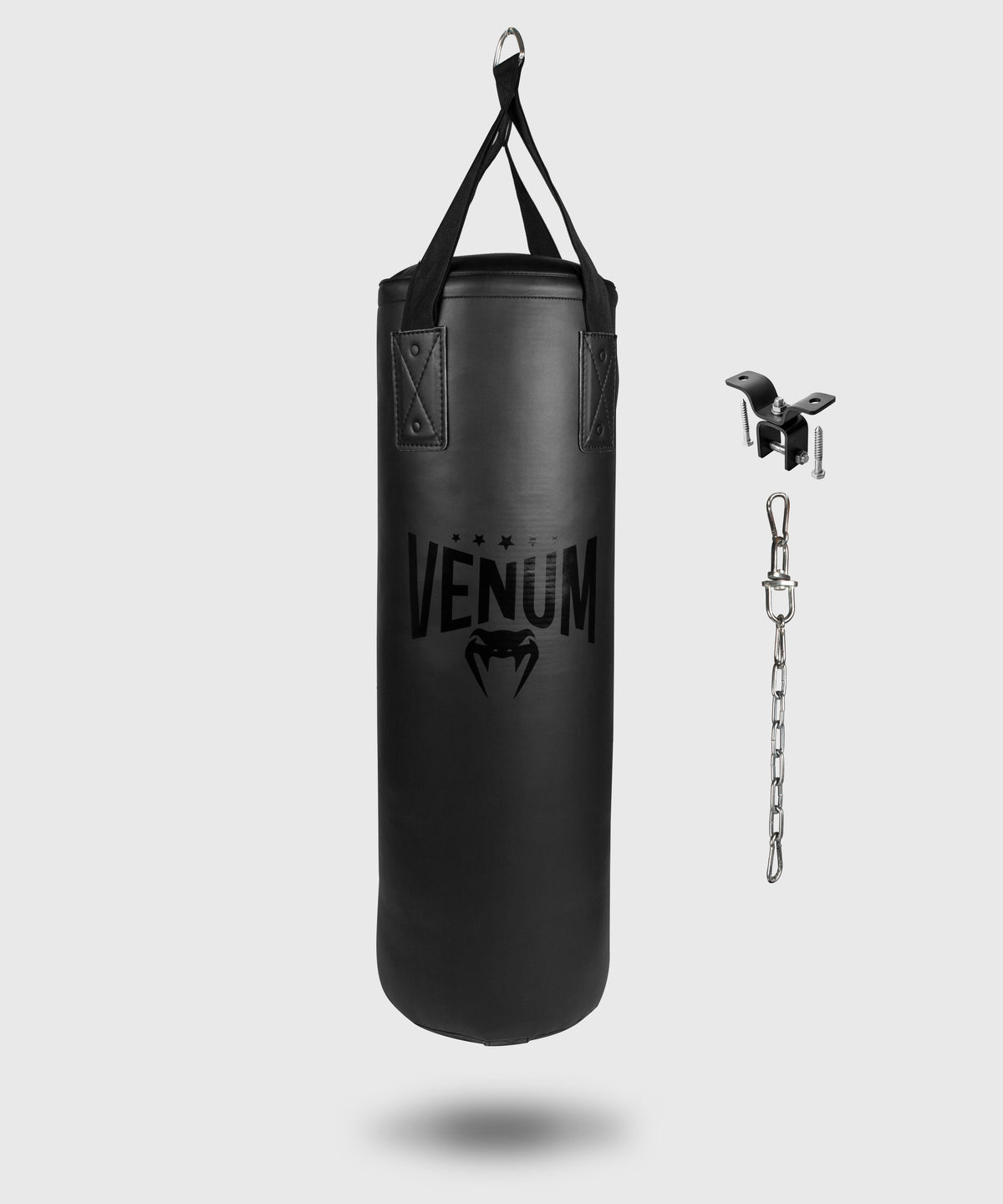 Venum Origins Boxsack - Schwarz/Schwarz (Deckenhalterung inklusive)