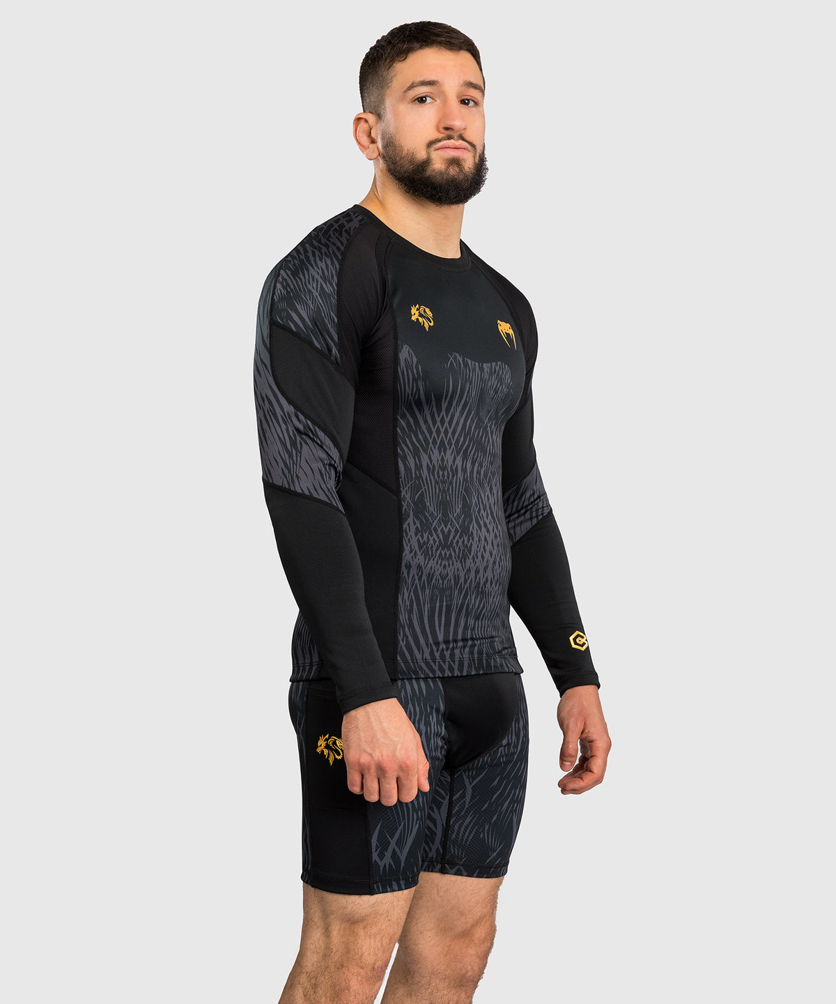 Rashguard à manches longues Venum x Chimaev - Noir/Gris