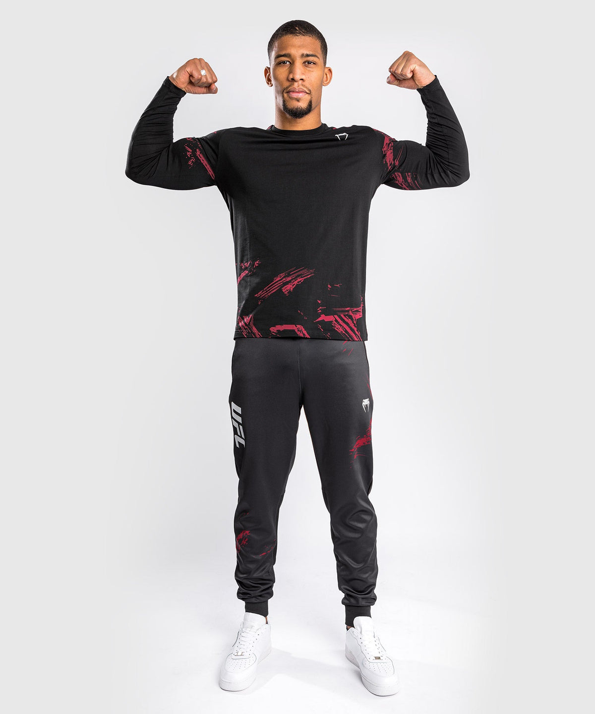 T-Shirt UFC Venum Authentic Fight Week 2.0 - Manches Longues - Noir/Rouge