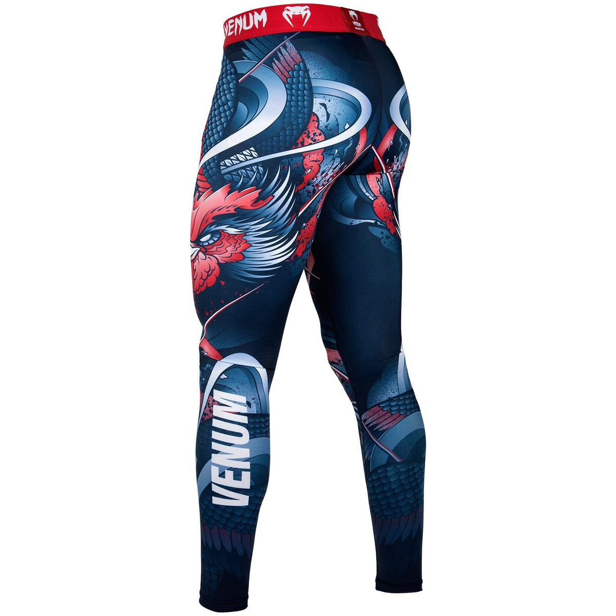Venum Rooster Compression Pants - Navy Blue/Orange