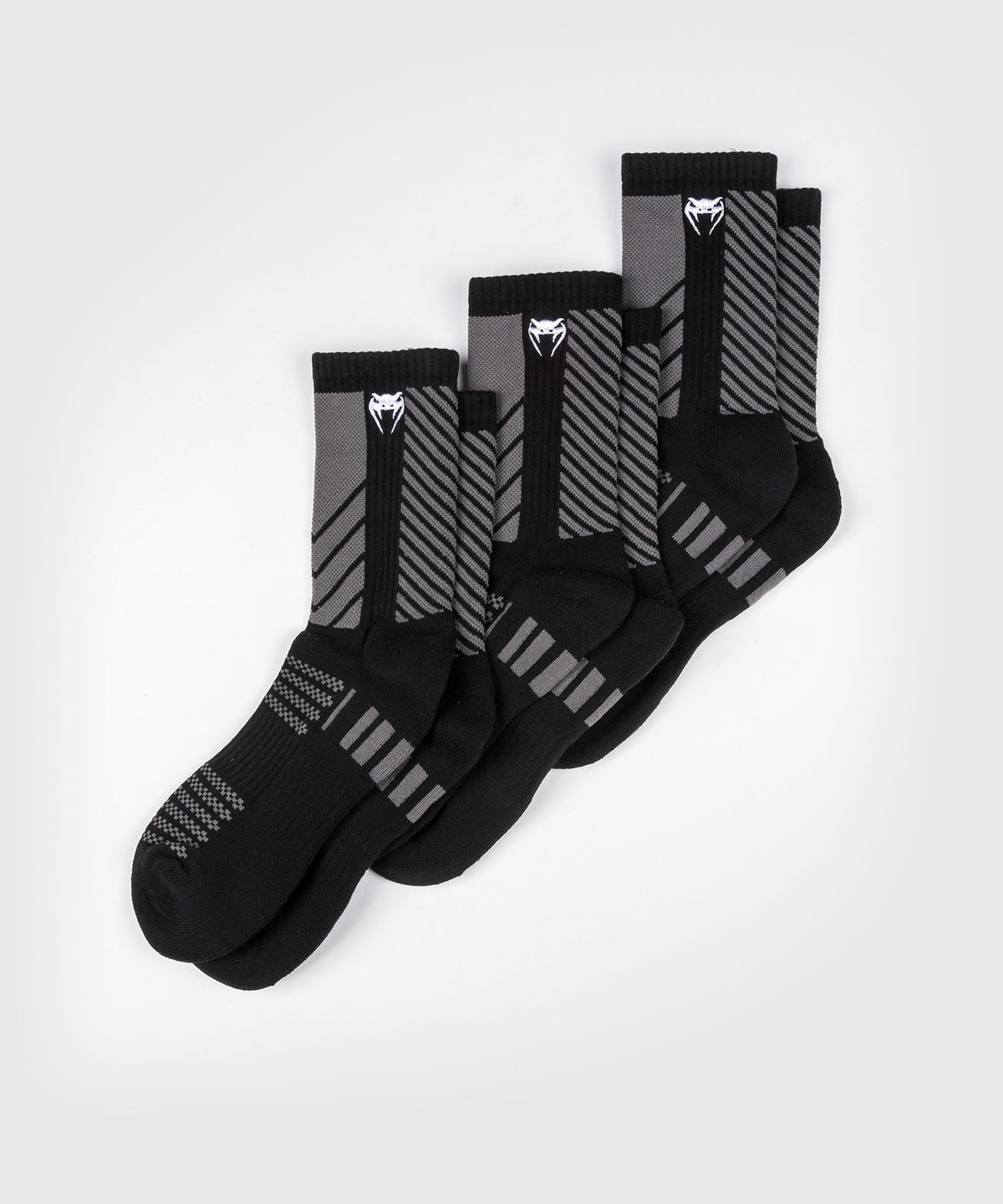 Venum Vector Crew Socks 3 Pack - Black/Grey