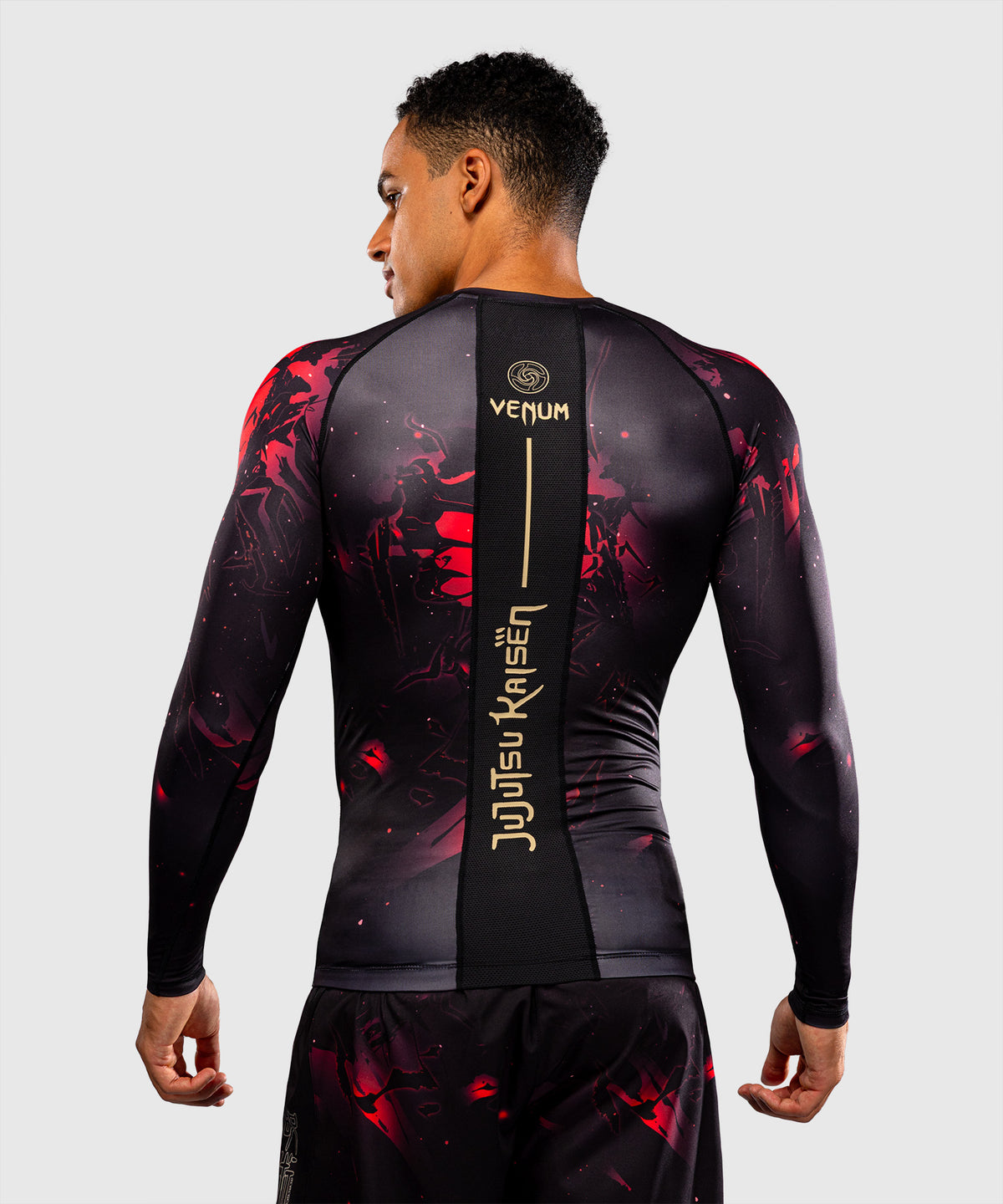 Jujutsu Kaisen x Venum Itadori Rashguard a Maniche Lunghe – Nero/Rosso