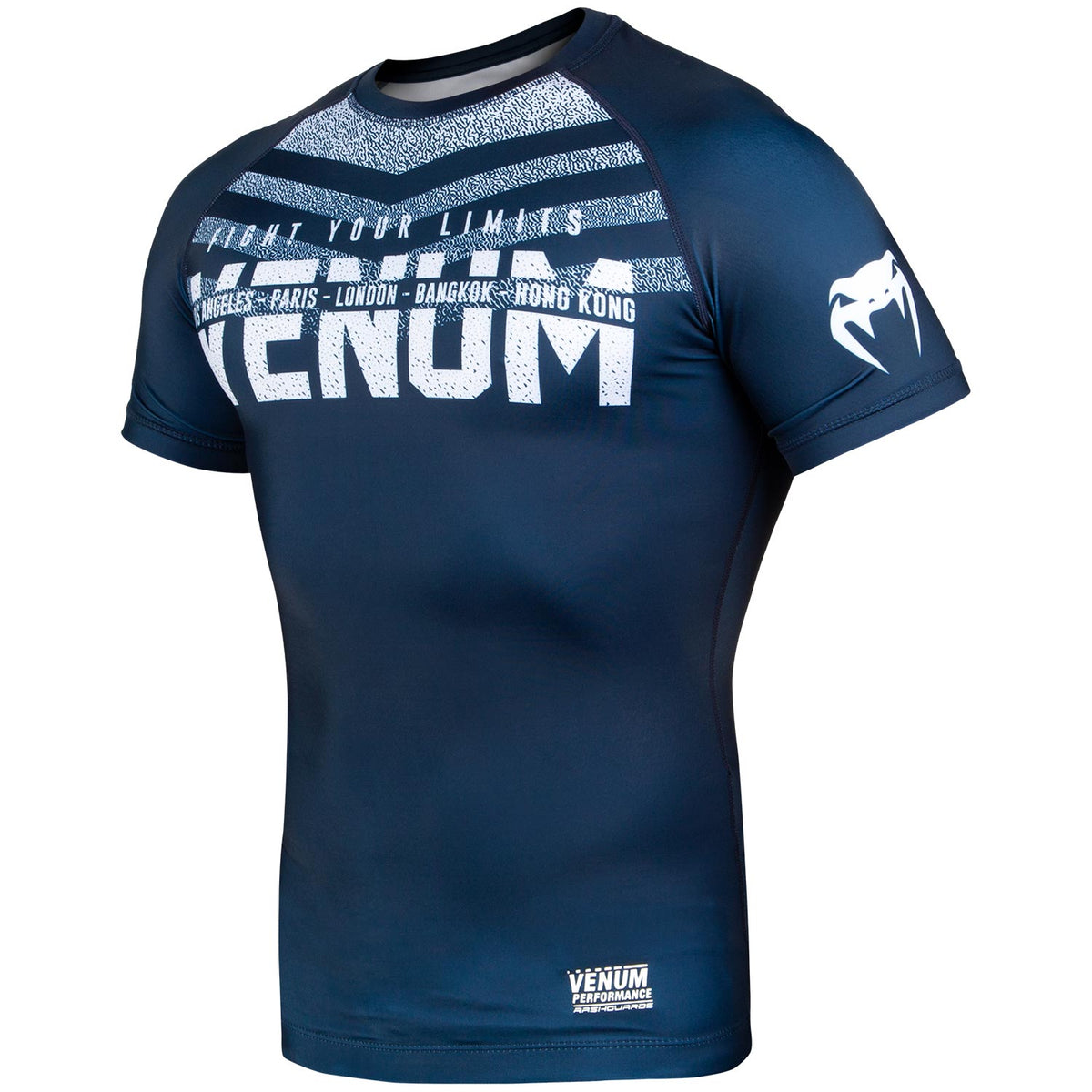 Rashguard Signature Mangas Cortas - Azul Marino/Blanco