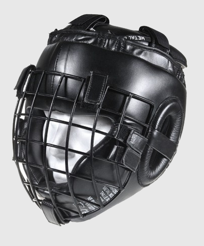 Casque à grille MMA Metal Boxe- Noir