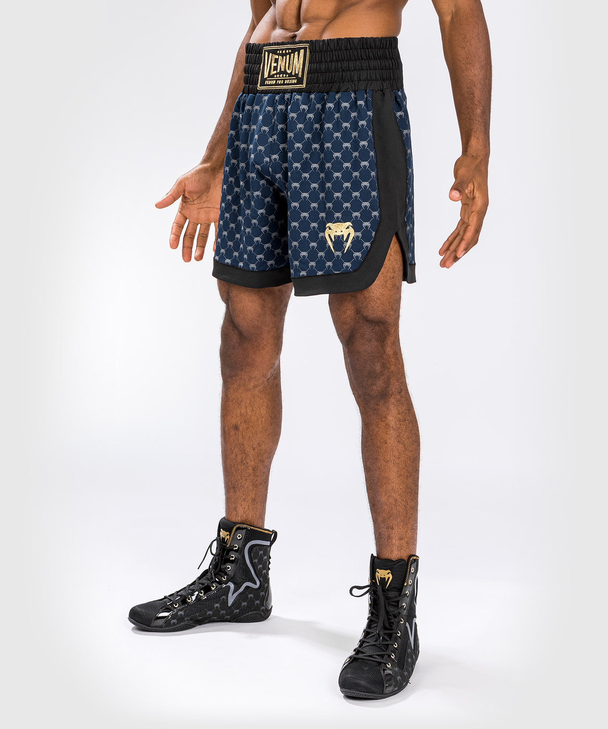 Short de Boxe Venum Monogram - Noir/Bleu Marine