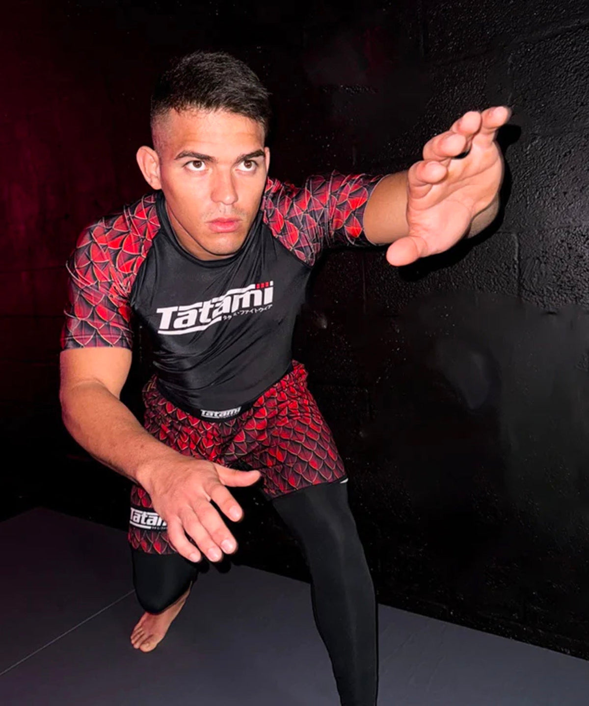 Tatami Fightwear Recharge Dragon Rashguard Manga Corta – Negro/Rojo