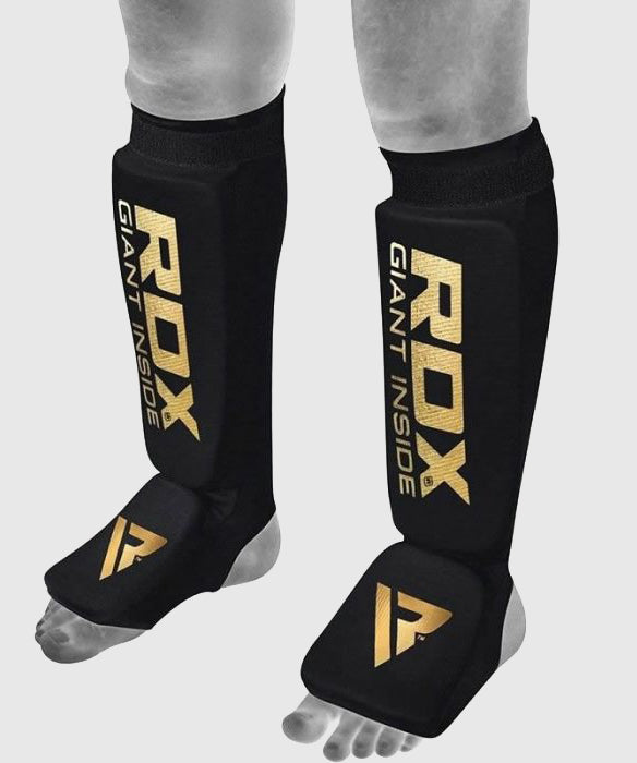 RDX Padded Shin Guards - Black/Gold