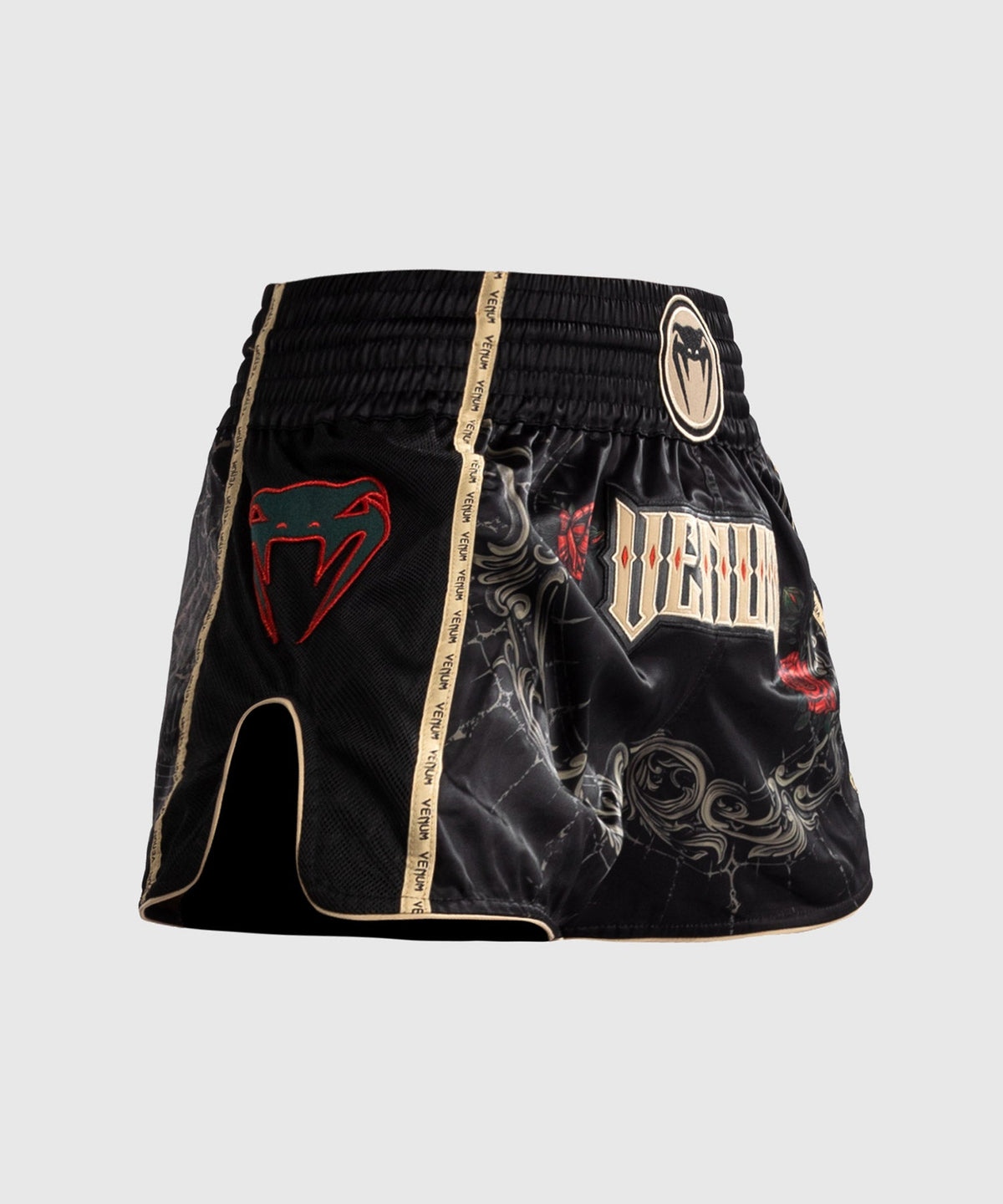 Venum Santa Muerte 5.0 Muay Thai Shorts - Tiefes Schwarz/Gold