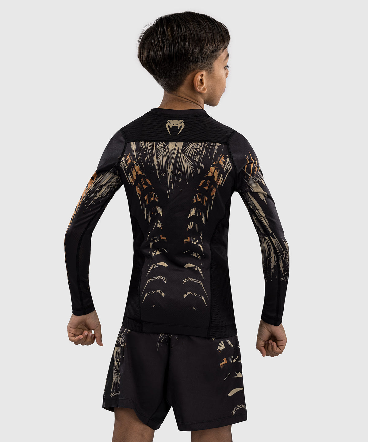 Venum Tiger Rashguard Maniche Lunghe Bambini - Nero/Arancione Neon