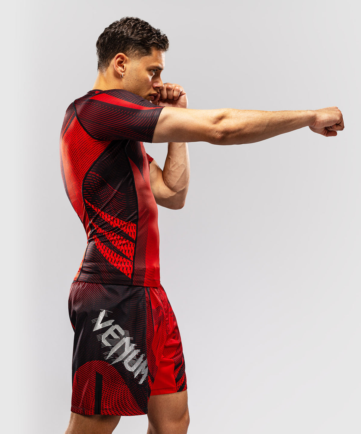 Rashguard à Manches Courtes Venum Galactic 3.0 - Rouge/Argent
