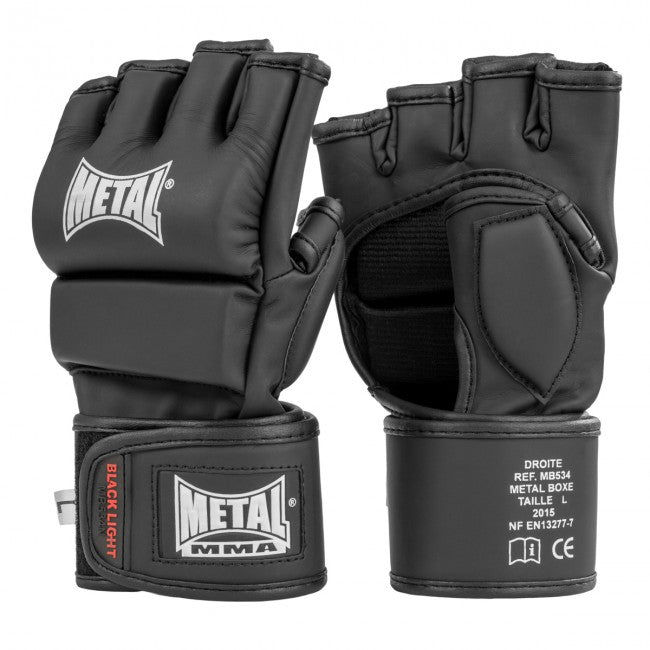 Metal Boxe Black Light MMA Gloves - Black