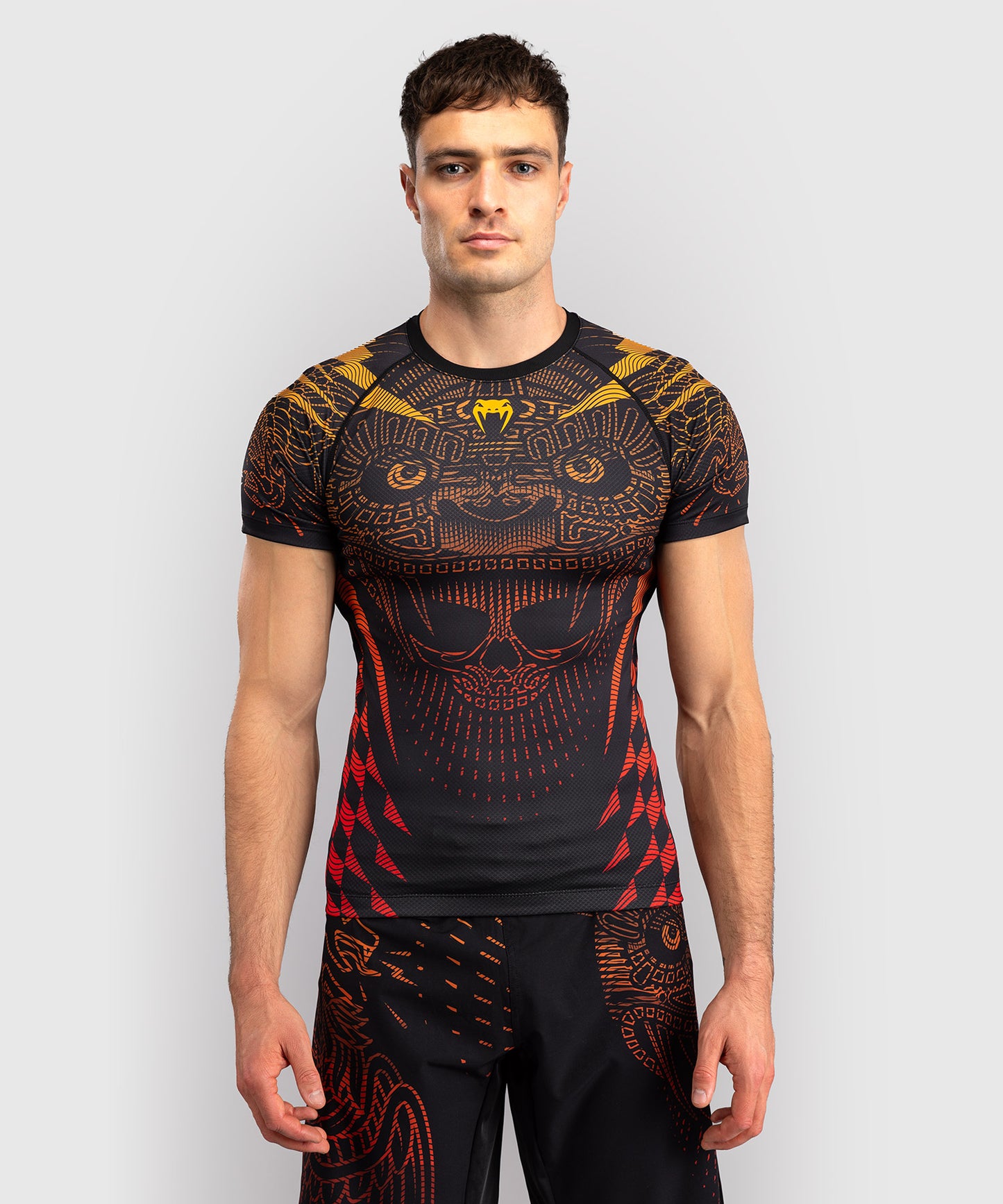 Venum Quetzal Fury Kurzarm Rashguard - Schwarz/Fury Rot/Tangerine