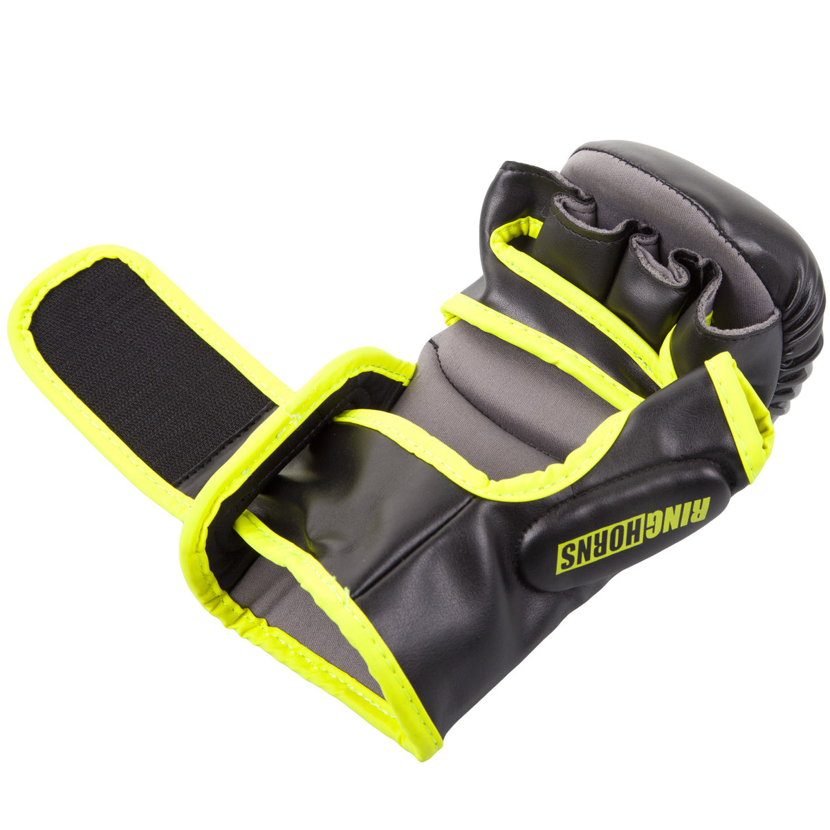 Gants de sparring Ringhorns Charger - Noir/Jaune Fluo