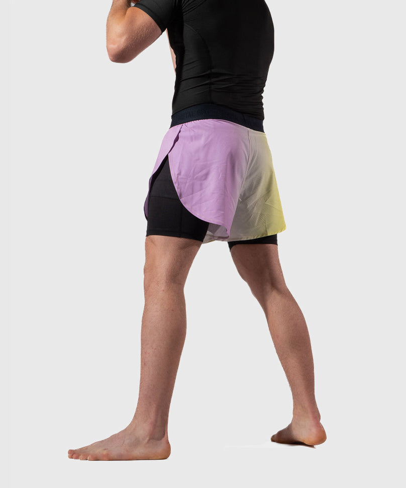 Metal Boxe Post Cutting Treats 2-in-1-Fightshorts - Violett